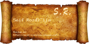 Seif Rozália névjegykártya